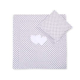 Baby pram bedding set 2pcs- Hanging Hearts black dots on white