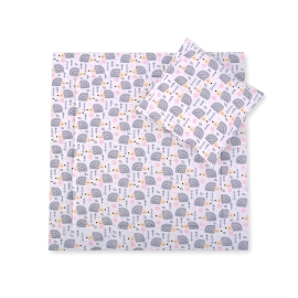 Baby pram bedding set 2pcs - hedgehogs Gray