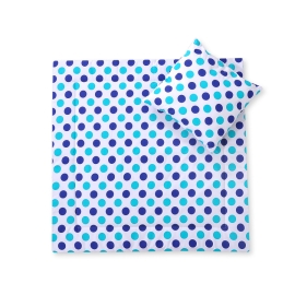 Baby pram bedding set 2pcs- Navy blue-mint dots