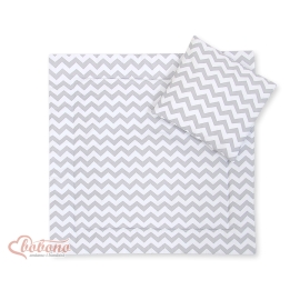 Baby pram bedding set 2pcs- Simple chevron Gray