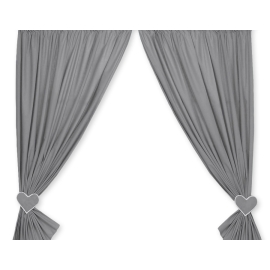 Baby Room Curtains- Hanging Hearts anthracite