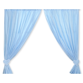 Baby Room Curtains- Hanging Hearts blue