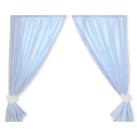 Baby Room Curtains- Hanging Hearts blue checkered