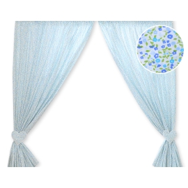 Baby Room Curtains- Hanging Hearts blue flowers