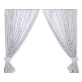 Baby Room Curtains- Hanging Hearts gray