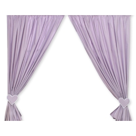Baby Room Curtains- Hanging Hearts lilac