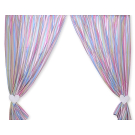 Baby Room Curtains- Hanging Hearts lilac stripes