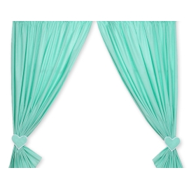 Baby Room Curtains- Hanging Hearts mint