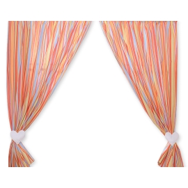 Baby Room Curtains- Hanging Hearts orange stripes