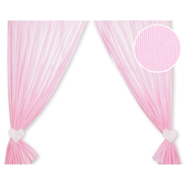 Baby Room Curtains- Hanging Hearts pink stripes