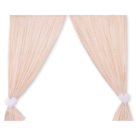 Baby Room Curtains- Hanging Hearts white dots on beige