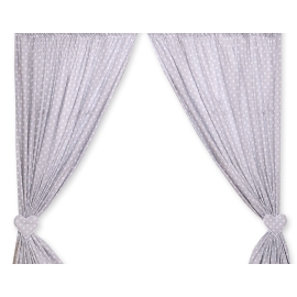 Baby Room Curtains- Hanging Hearts white dots on Gray