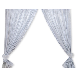Baby Room Curtains- Hanging Hearts white dots on gray