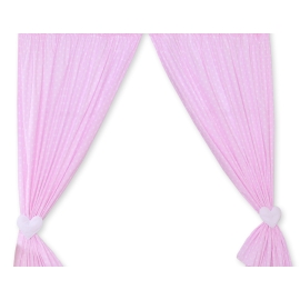 Baby Room Curtains- Hanging Hearts white dots on pink