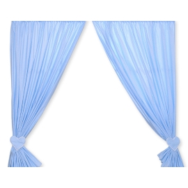 Baby Room Curtains- Hanging Hearts white polka dots on blue