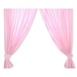 Baby Room Curtains- Hanging Hearts white polka dots on pink