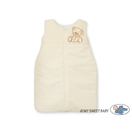 Baby Sleeping Bag- Bear with bow cream