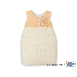 Baby Sleeping Bag- Bear with bow peach