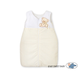 Baby Sleeping Bag- Bear with bow white