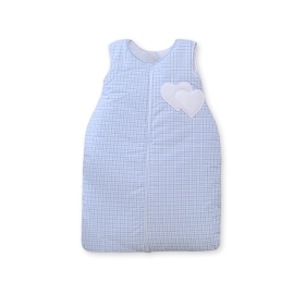 Baby Sleeping Bag- Hanging hearts blue checkered
