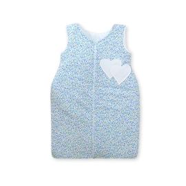Baby Sleeping Bag- Hanging hearts blue flowers