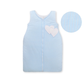 Baby Sleeping Bag- Hanging hearts blue stripes