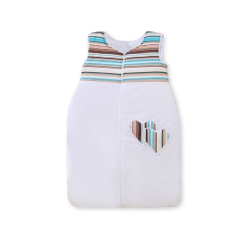 Baby Sleeping Bag- Hanging hearts brown stripes
