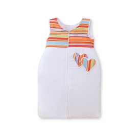 Baby Sleeping Bag- Hanging hearts orange stripes