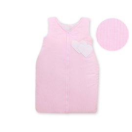 Baby Sleeping Bag- Hanging hearts pink stripes