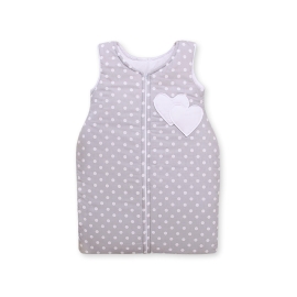 Baby Sleeping Bag- Hanging hearts white dots on Gray