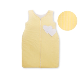 Baby Sleeping Bag- Hanging hearts yellow stripes
