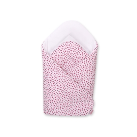 Baby Swaddle Wrap Blanket - white-wine red stars