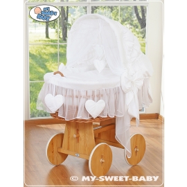 Baby Wicker Crib with Hood - Amelie white