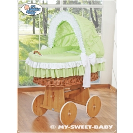 Baby Wicker Crib with Hood - Bellamy green