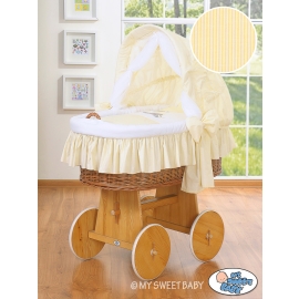 Baby Wicker Crib with Hood - Donkey Luca cream
