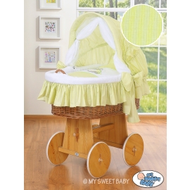 Baby Wicker Crib with Hood - Donkey Luca green