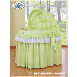 Baby Wicker Crib with Hood - Little Prince/Princess green