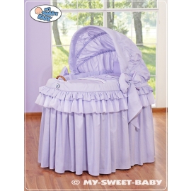 Baby Wicker Crib with Hood - Little Prince/Princess lilac