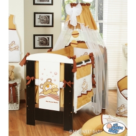 Babybed Canopy made of tulle- Teddy Bear Barnaba brown