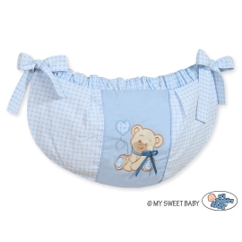 Babybed Toys bag- Teddy Bear with bow blau