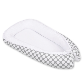 Babynest- Gray with white dots/white