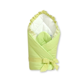 Babynest Newborn Wrap Blanket with stiffening- Bear with bow green