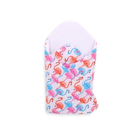 Babynest Newborn Wrap Blanket with stiffening - flamingo