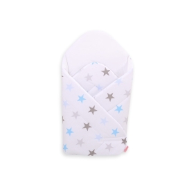Babynest Newborn Wrap Blanket with stiffening - Gray-blue stars