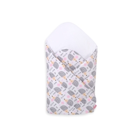 Babynest Newborn Wrap Blanket with stiffening - hedgehogs Gray