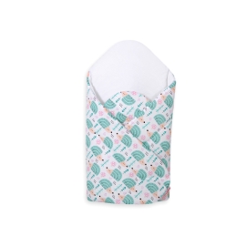 Babynest Newborn Wrap Blanket with stiffening - hedgehogs mint