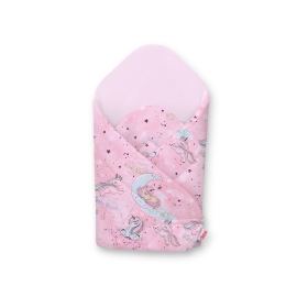 Babynest Newborn Wrap Blanket with stiffening - unicorn pink/pink