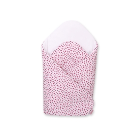Babynest Newborn Wrap Blanket with stiffening - white-wine red stars