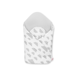 Babynest Newborn Wrap Swaddle Blanket with stiffening - clouds gray/gray