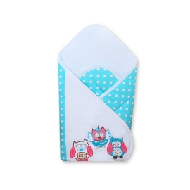 Babynest with stiffenig- Owls turquoise